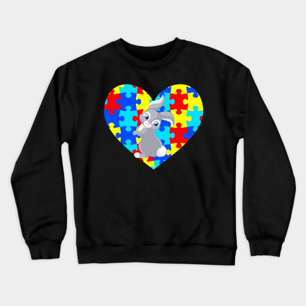 Autism Day rabbit Crewneck Sweatshirt by teespra